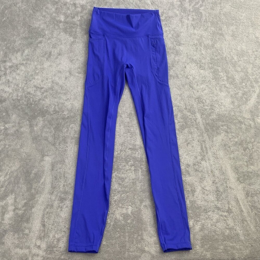 Adanola Leggings Women's Small Tall Blue Athleisure Workout Gym Yoga Pockets 28”